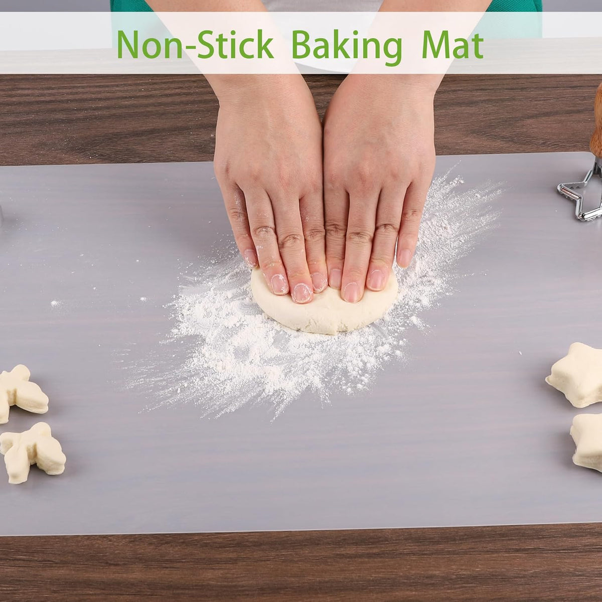 Large Silicone Mats for Kitchen Counter: 14” x 20”(1mm) Clear Non-slip Waterproof Countertop Protector Liner - Non-Stick Baking Mat - Heat Resistant Placemat for Pastry Translucent (2/Pack)