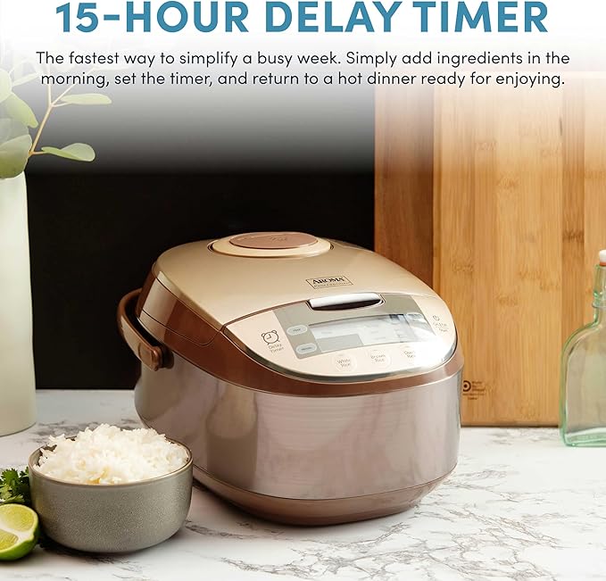 Aroma Housewares ARC-6106 Aroma Professional 6 Cups Uncooked Rice, Slow Cooker, Food Steamer, MultiCooker, Champagne
