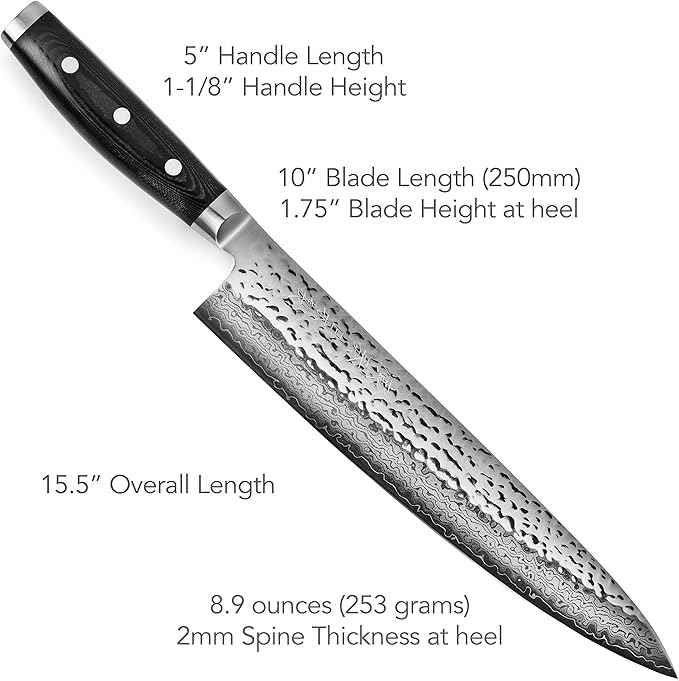 Enso Large Chef's Knife with Sheath - Made in Japan - HD Series - VG10 Hammered Damascus Stainless Steel Gyuto - 9.5" Blade with Saya Cover