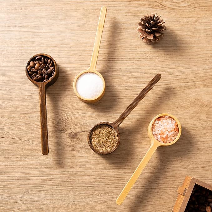 Bamboo Wooden Coffee Scoop for Jars Farmhouse Minimalist Food Jar Scoop