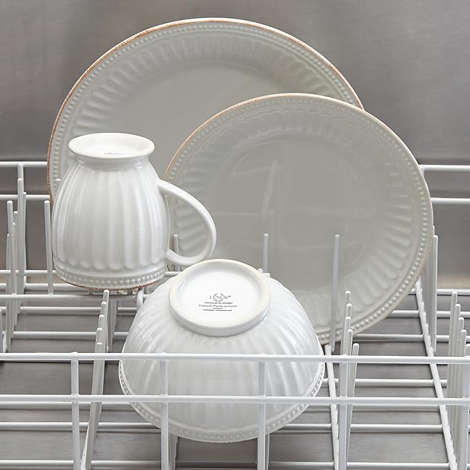 Lenox White French Perle Groove 4Pc Place Setting, 6.95 LB