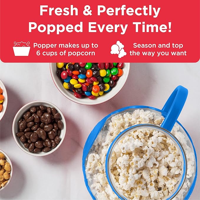 Ecolution Patented Micro-Pop Microwave Popcorn Popper with Temperature Safe Glass,3-in-1 Lid Measures Kernels and Melts Butter,Made Without BPA,Dishwasher Safe,1.5-Quart,Blue,(Pack of 4)