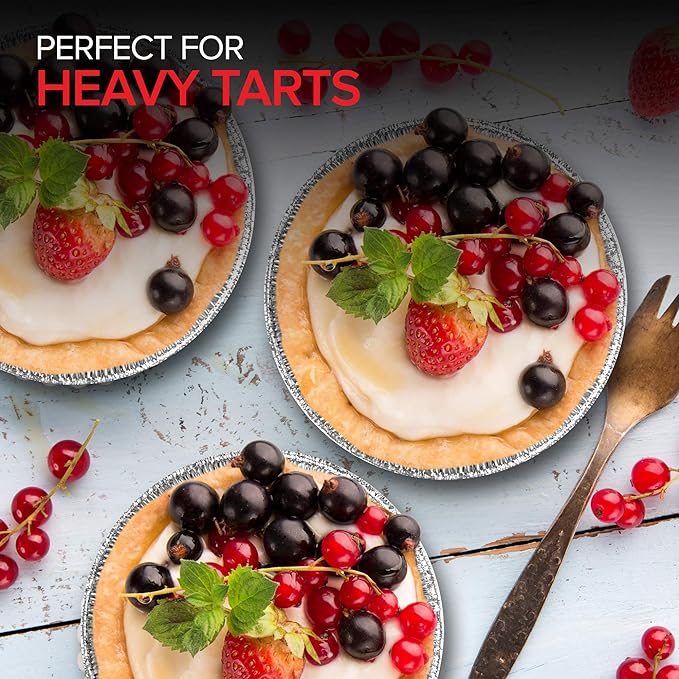 Stock Your Home 3 Inch Aluminum Foil Pie Pans (200 Count) Disposable & Recyclable Mini Pie Pans, Small Pie Tin for Baking, Cafes, and Restaurants, Durable Individual Pie Pan for Fruit Tarts, Quiche