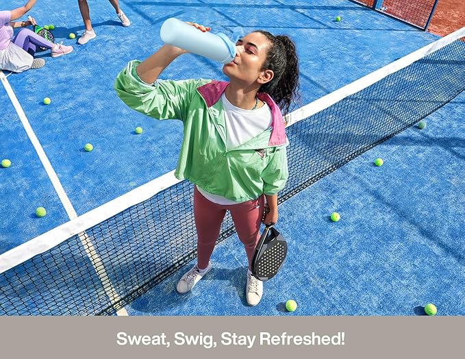 POWCAN 26 oz Insulated Water Bottle with 2-in-1 Straw and Spout Lid, Keep Cold 24H, Leak-Proof, Fits in Car Cup Holder, Stainless Steel Water Bottle for Sports, Travel, Gym, and School (Ivory)