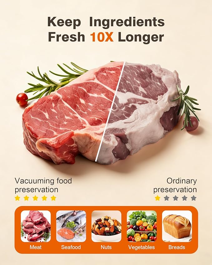 Vacuum sealer for food, Chef’s Design to Preserve Freshness, Compact Handheld Vacuum Sealer with 30 Reusable Bags, Professional-Grade for Food Storage Savers, Pebble