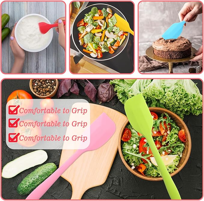 Mini Silicone Spatula - 36Pcs Mini Spatulas for Kitchen Use, 8.3 Inch Small Heat-Resistant Silicone Scrapers, Multicolor Non-Stick Flexible Baking Tools (6 Colors)