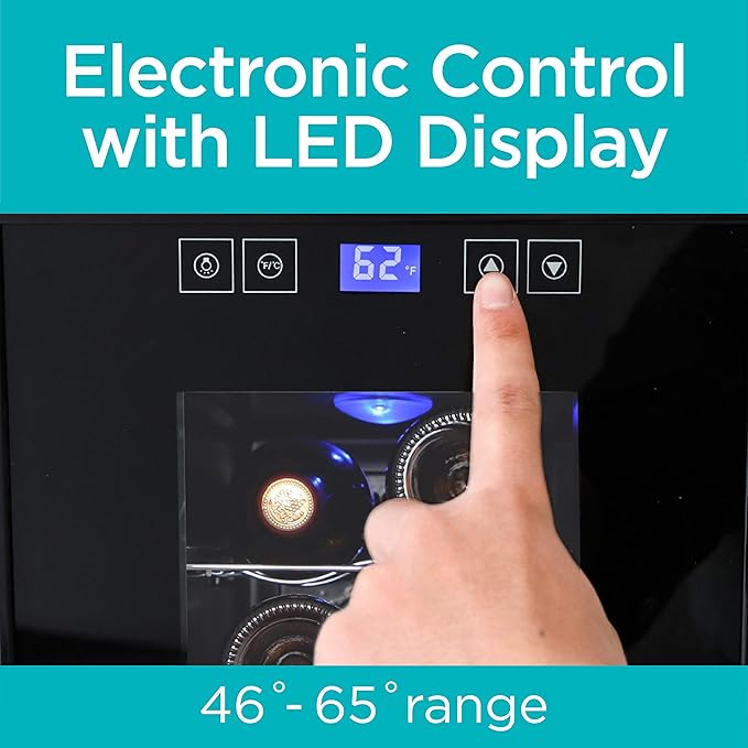 BLACK+DECKER 8 Bottle Wine Fridge + Secura Electric Wine Opener