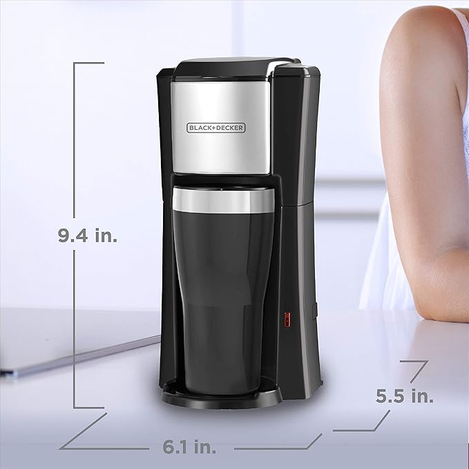 BLACK+DECKER CM618C Single Serve Coffee Maker, Black