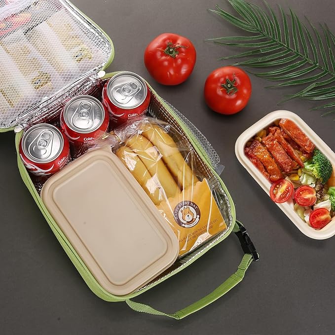 Lovoeo Lunch box Lunch bag for men women Insulated Lunchbox Lunch bags for Work Picnic Travel (Light green)