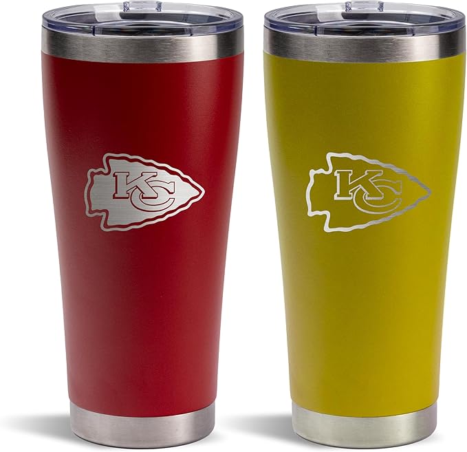 The Memory Company Officially Licenced NFL 30OZ Tumbler Set - 2-Pack Home & Away Stainless Steel Insulated Tumblers with Straws, Double Wall Vacuum Sealed Football Fan Drinkware