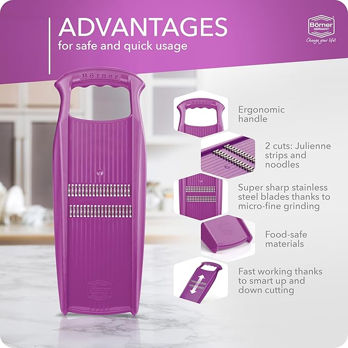BORNER Roko PowerLine | Vegetable Grater Börner - Quality Made in Germany, Color:Violett