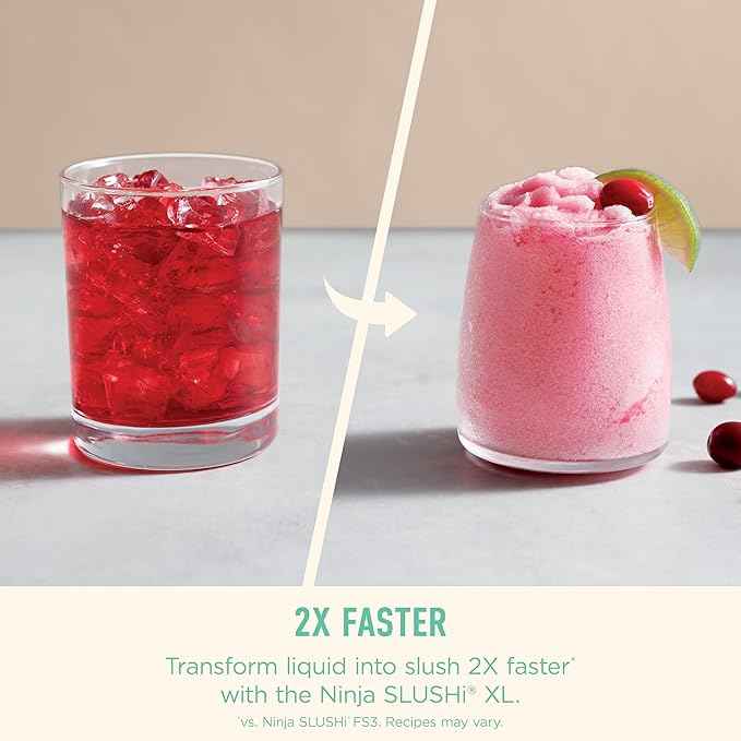 Ninja SLUSHi XL Smart Frozen Drink Maker & Slushi Machine | With SlushAssist Technology |128 oz. Capacity | Sodas, Margaritas, Frappes, Milkshakes & More | Crema | FS601BR