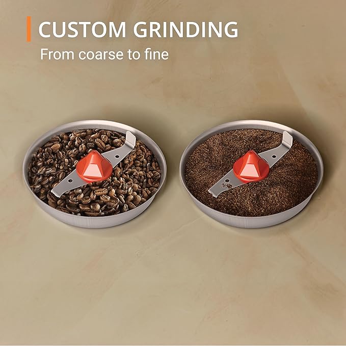 KRUPS Electric Blade Coffee Grinder 1.6 Oz, Adjustable Coarse to Fine for the Perfect Espresso, Grind Coffee Beans, Spices & Herbs, Removable Dishwasher Safe Bowl, Black