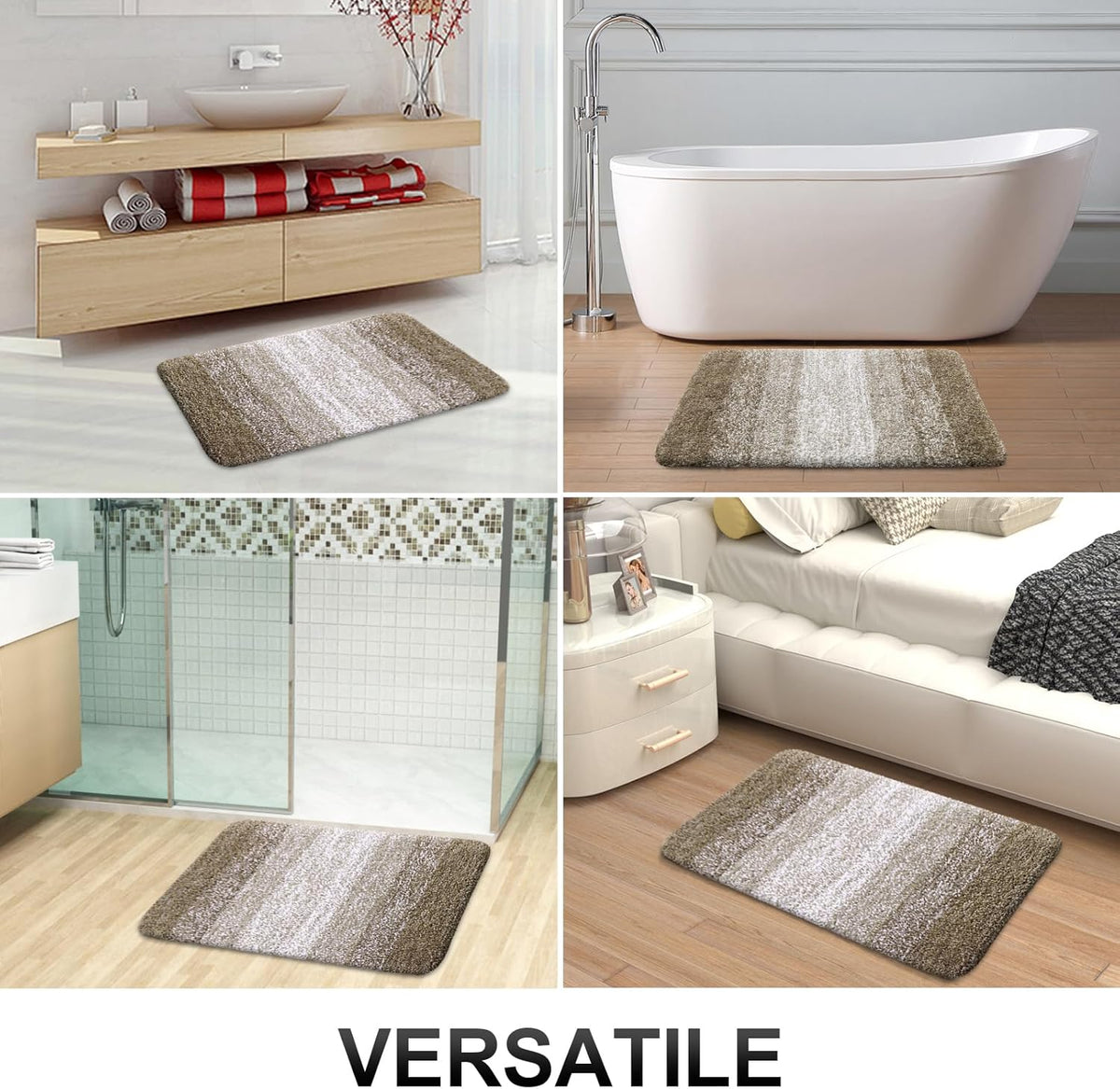 OLANLY Bathroom Runner Rugs 47x20, Extra Soft Absorbent Microfiber Bath Rugs, Rubber Backing, Quick Dry, Machine Washable Bath Mats for Bathroom Floor, Tub and Shower, Home Decor Accessories, Coffee