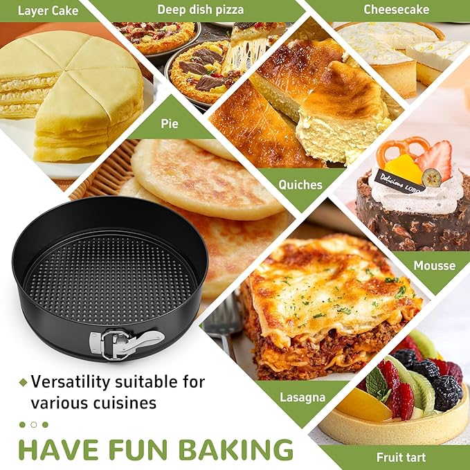 ZeroPone 7 Inch Springform Pan with Removable Bottom, Non-stick Round Spring Form Cake Mold Cheesecake Pan For Baking