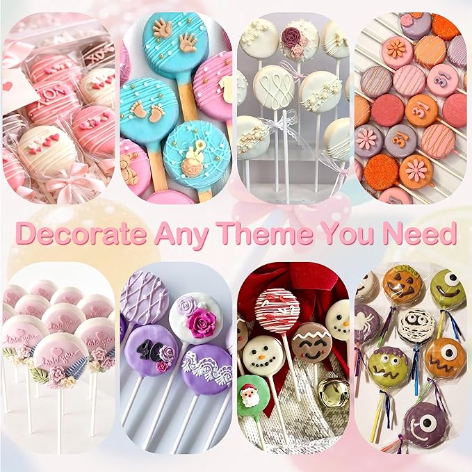 Circle Cake Pop Mold for Baking with 50PCS Cake Pop Sticks Bags Ties,Baking Molds for Birthday Wedding Baby Shower Kids Party Desserts.