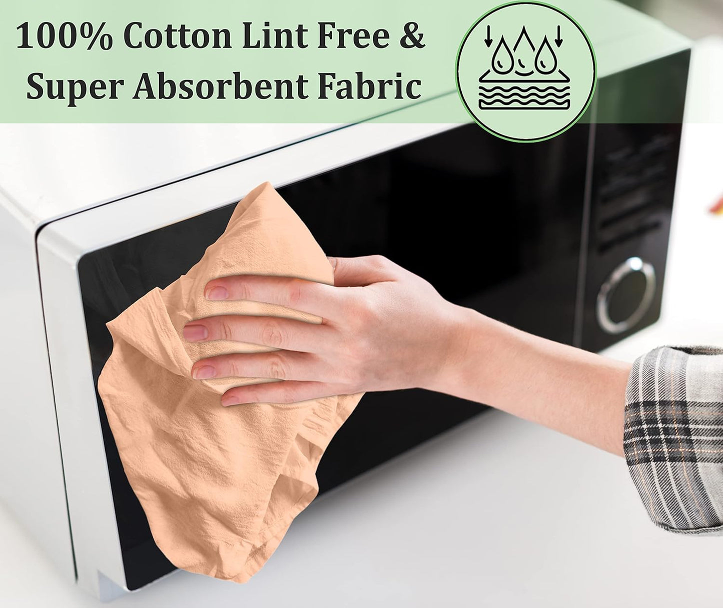 RUVANTI Flour Sack Towels 24 Pack 28x28 Inch, 100% Cotton Tea Towel, Reusable, Machine Washable, Absorbent BarTowels - Dish Cloth Perfect for Drying Dishes & Cleaning - Peach