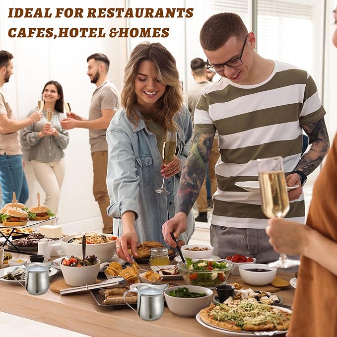Bokon 36 Pcs Stainless Steel Bell Creamers 3 oz Creamer Pitcher for Serving Milk Coffee Cream Syrup Sugar Bell Shaped Container Espresso Shot Frothing Pitcher Cup for Restaurant Cafes Home