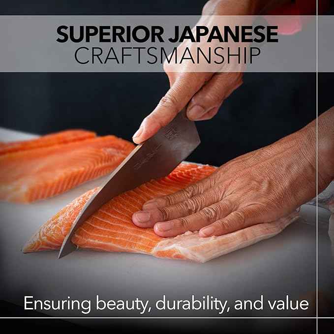 Kagayaki Japanese Chef’s Knife, KGR2-2 Professional Santoku Knife, R-2 Special Steel Pro Kitchen Knife with Ergonomic Pakka Wood Handle, 6.8 inch