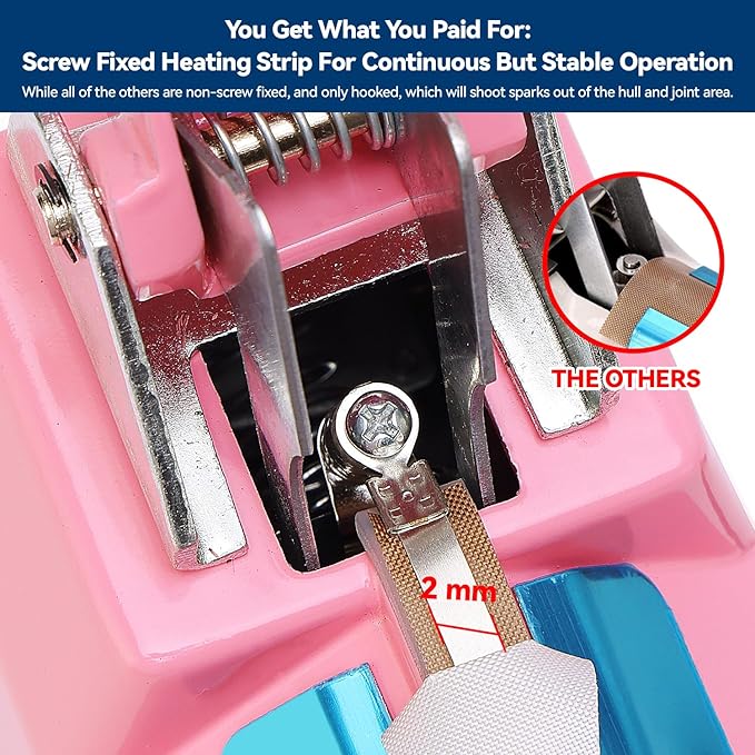 Sealer Pro, Patented 8-inch Impulse Heat Sealer, 2-mm Sealing Width Super Heavy Duty Bag Sealing Machine with Extra 2 Replacements, 1Fuse Included, Pink