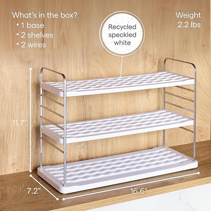 YouCopia UpSpace Water Bottle and Travel Mug Cabinet Organizer, Adjustable Storage Rack for 40 oz Stanley Tumblers, 12 Bottle Premium Edition