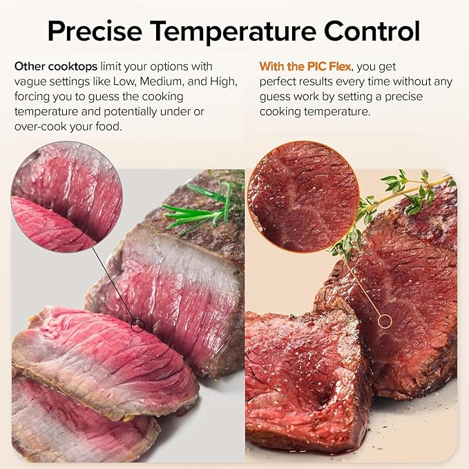 Nuwave Precision Induction Cooktop, 10.25” Shatter-Proof Ceramic Glass, 6.5” Heating Coil, 45 Temps from 100°F to 500°F, 3 Wattage Settings 600, 900 & 1300 Watts