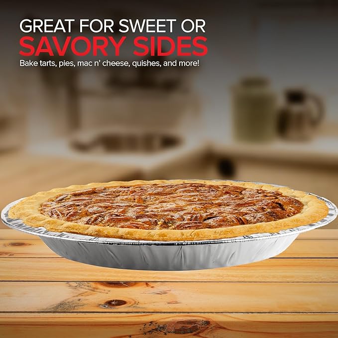 Stock Your Home 9 Inch Aluminum Tart Pie Pans (30 Count) - Disposable & Recyclable Large Pie Pan - Foil Pie Tin for Bakeries, Cafes, Restaurants - Durable Large Foil Pans for Pies, Fruit Tarts, Quiche