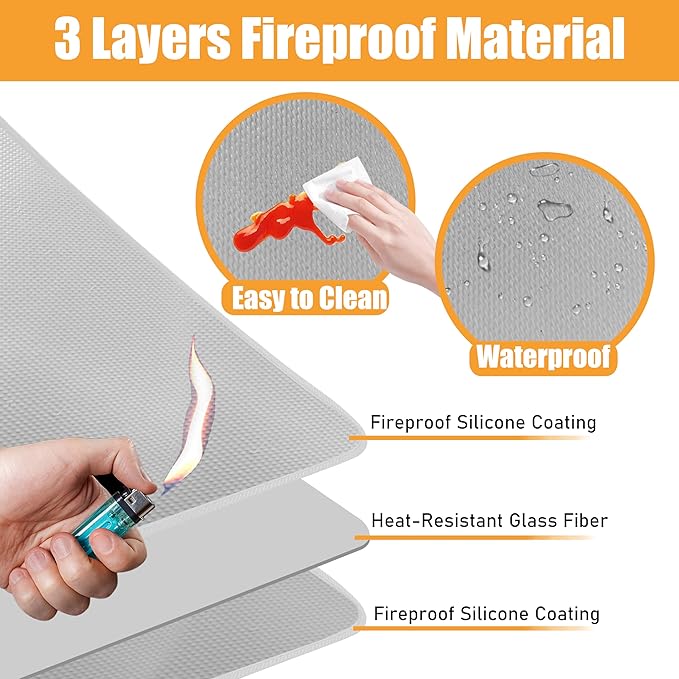 21x24in Heat Resistant Pad, Large Countertop Protector Mat for Air Fryer and Multiple Appliances, Extra Wide Hot Pads for Kitchen