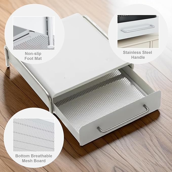 K Cup Holder Drawer, Compatible with K-Cups, 30 Pods Capacity, K Pod Drawer Organizer for Countertop, Coffee Machine Base, Easy Installation (White)
