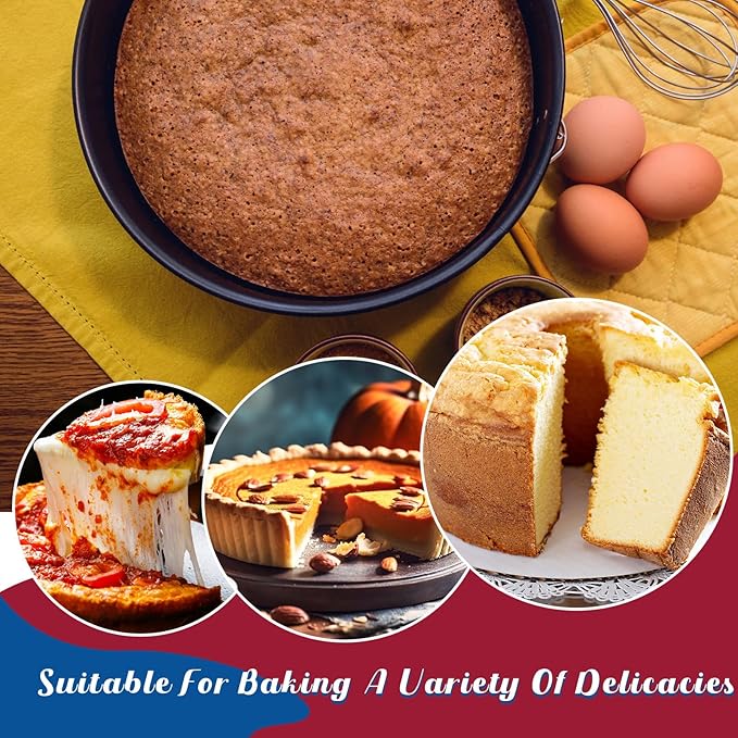 Pickmesh 3 Pcs 8.5 Inch Round Springform Pan Set, Nonstick Cheesecake Pan with Removable Bottom, 150 Pcs Parchment Paper Liners, Leakproof Cake Mold for Baking Black