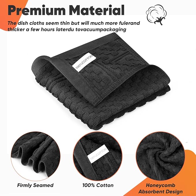 Oven Mitts Kitchen Towels and Dishcloths with Pot Holders Sets, Oven Gloves Hot Pads 500°F Heat Resistant with Silicone Grip, Include 2 Cooking Gloves/2 Potholders/4 Kitchen Towels/4 Dish Towels