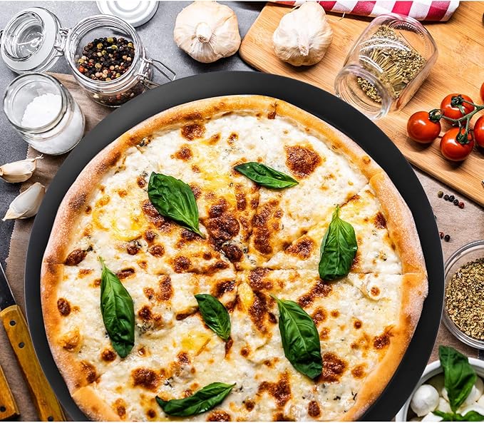 Beasea Pizza Pan 16 Inch, Perforated Pizza Tray with Holes for Oven, Black Heavy Duty Aluminum Alloy Round Pizza Crisper Pan Pizza Baking Tray Bakeware for Home Restaurant Kitchen