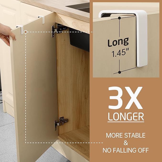 KES Over Cabinet Door Towel Bar Fit 1" Thick, Kitchen Towel Holder, Kitchen Towel Rack, Cabinet Towel Holder Scratchproof, White 2 Pack, KTH500S26-WH-P2