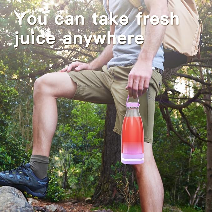 Smoothie Blender Personal Size Juicer 17oz Big Capacity USB-C Rechargeable (Lilac)