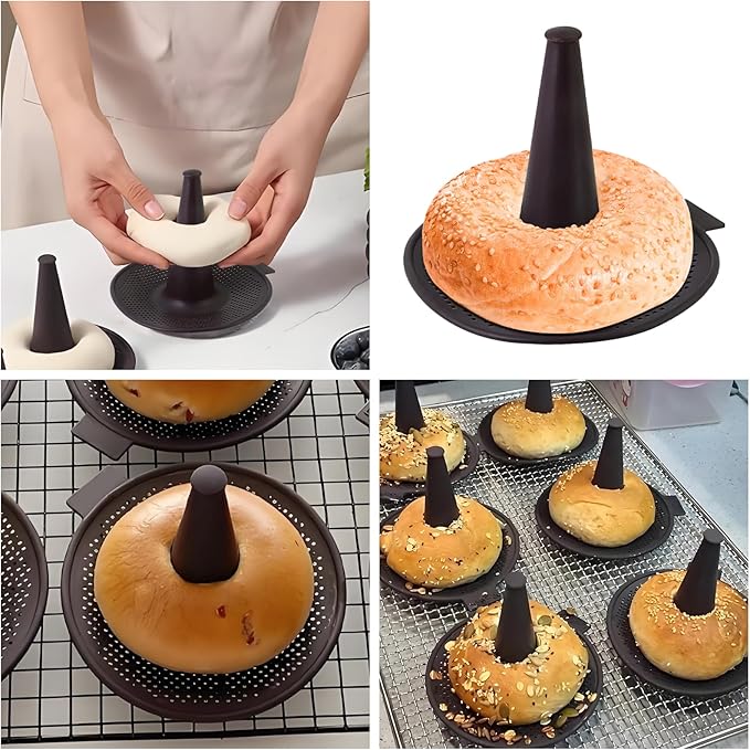 HUIKANGSHENG 3 Piece Donut Mold for Baking,Silicone Donut mold,Non-Stick Silicone Donut Pans for Bagels and Doughnuts