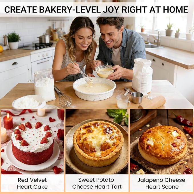 SJ 8 Inch Silicone Round Cake Pan with Metal Reinforced Frame 1Pack, Nonstick Silicone Cake Mold for Baking Suitable for Making Layers, Cheese & Chocolate Cakes