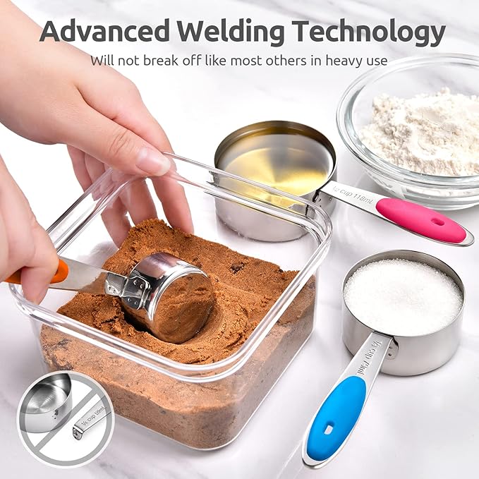 U-Taste 18/8 Stainless Steel Measuring Spoons Set for Dry and Liquid Ingredients(Set of 6), aU-Taste 18/8 Stainlessnd Upgraded Measuring Cups and Spoons Set of 10 with Reinforced Welded Handle (Color)