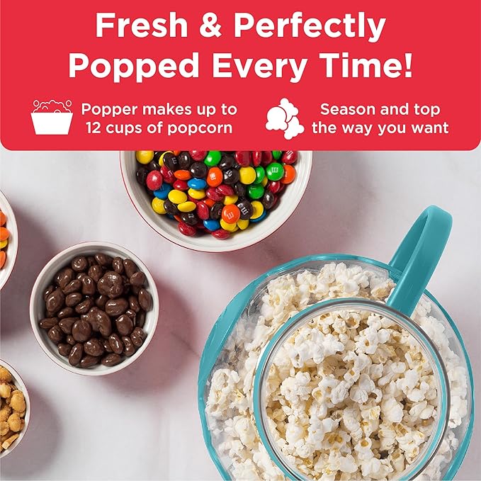 Ecolution Patented Micro-Pop Microwave Popcorn Popper with Temperature Safe Glass,3-in-1 Lid Measures Kernels and Melts Butter,Made Without BPA,Dishwasher Safe,3-Quart,Teal,(Pack of 4)