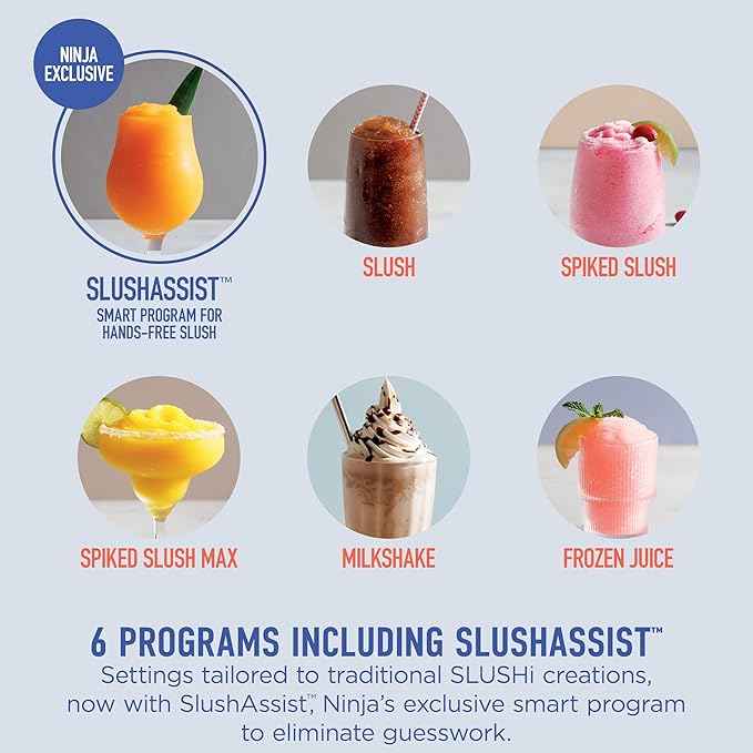 Ninja SLUSHi Max XXL Smart Frozen Drink Maker | Top Performance & Smart Technology, Party-Size 150oz Capacity, No Ice Needed, 6 Programs, Ideal Temp & Texture up to 12 hours | Peach FS605
