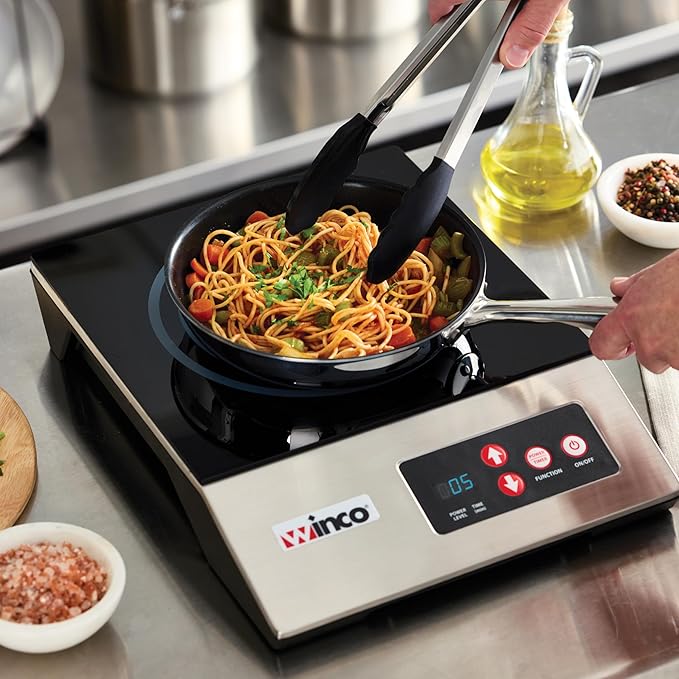 Winco EIC-400E Commercial-Grade Portable Induction Cooktop Burner, 1800 W, 120V