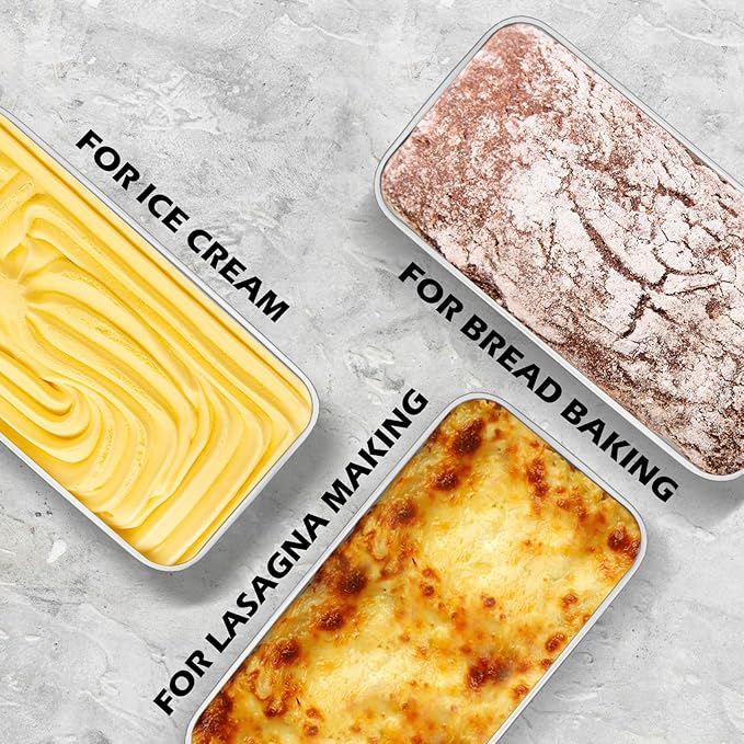 Leonyo 2 Pack Loaf Pans for Baking Bread, 9x5IN Stainless Steel Loaf Pans for Homemade Bread, Meatloaf, Bananas, Brownies, Lasagnas, Dishwasher Oven Safe