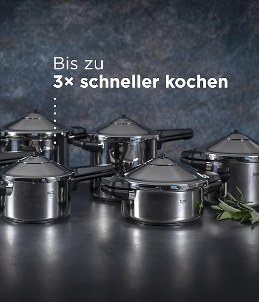 Kuhn Rikon Duromatic Stainless-Steel Saucepan Pressure Cooker - 7.4-Qt, Silver