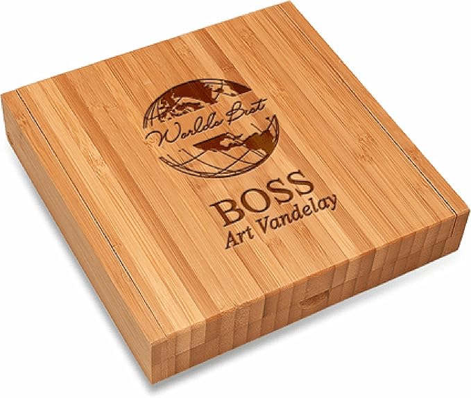 Executive Gift Shoppe | World's Best Boss Cheese Knife Set and Cutting Board