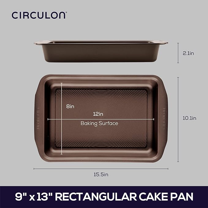 Circulon Symmetry Nonstick Rectangular Cake Pan - Chocolate - 9" x 13"