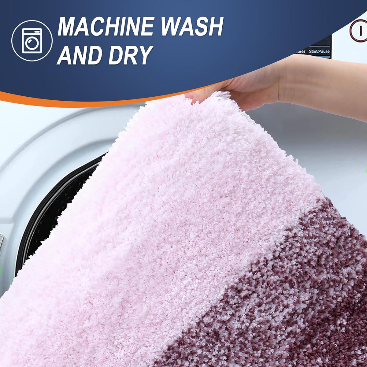 OLANLY Bathroom Rugs Mat 36x24, Extra Soft Absorbent Microfiber Bath Rugs, Rubber Backing, Quick Dry, Machine Washable Bath Mats for Bathroom Floor, Tub and Shower, Home Decor Accessories, Mauve