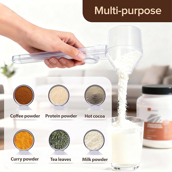 2Pcs Coffee Scoop Funnel 2Tbsp 51mm Espresso Tamper Kit, BPA-Free PCTG Dishwasher Safe, Fits K-Cup Reusable Pods/Espresso Machine, Coffee/Protein/Powder, Upgraded Combo Transparent, 2 Models A&B