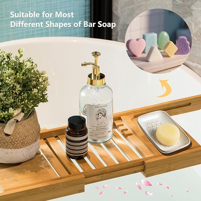 Gomakren Soap Dish for Shower, Bar Soap Holder, Ceramic Soap Dishes for Bar Soap & Small Stackable Coffee Cups with Saucers and Metal Stand, Porcelain Demitasse Cups
