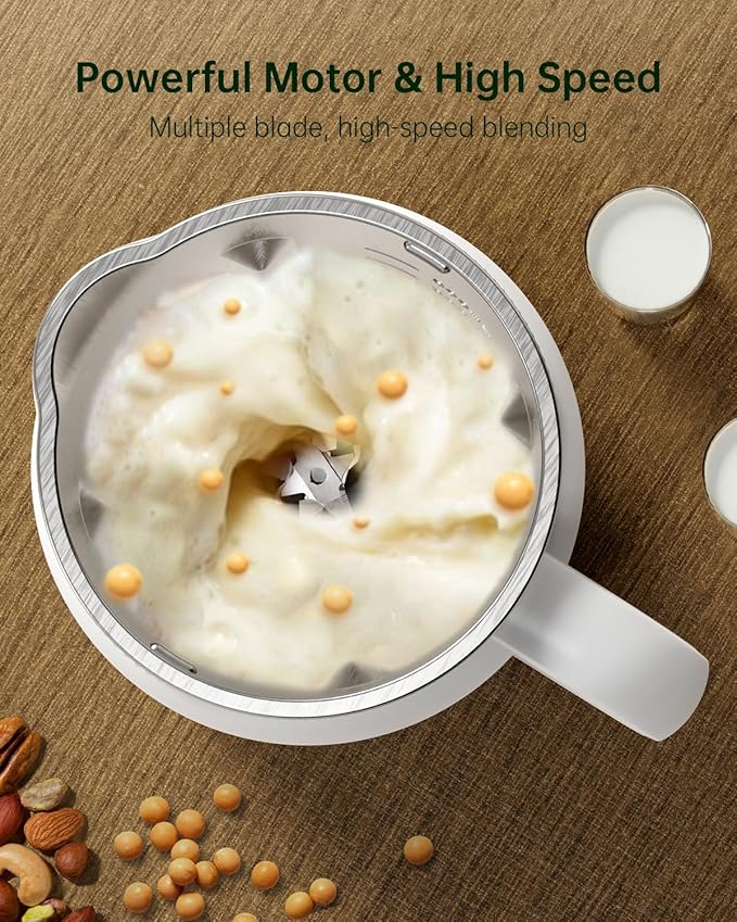 KDV 8-in-1 Nut Milk Maker, 32oz Automatic Plant Milk Machine with Delay Start, Soy Almond Oat Milk Stainless Steel Blender