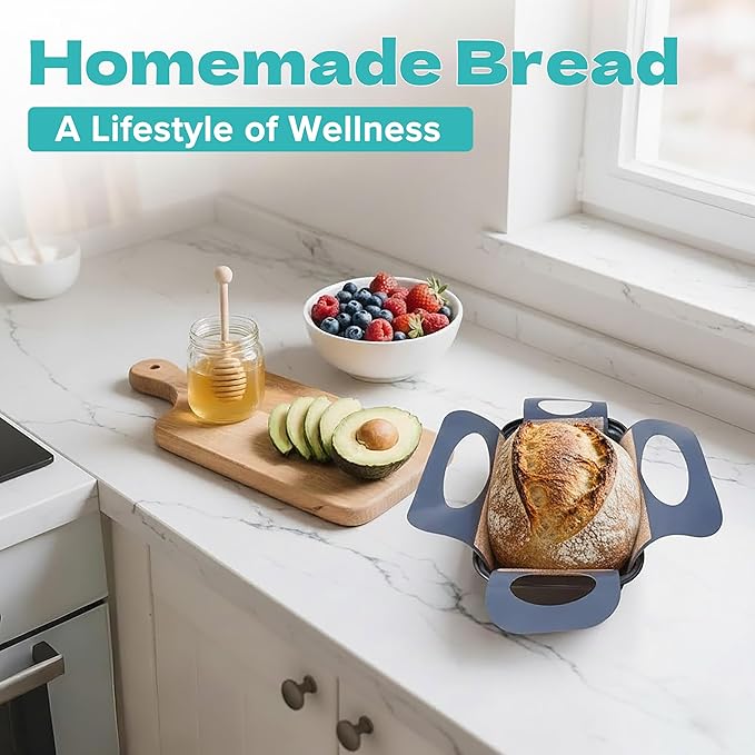 9 x 5 Loaf Pan Set with Silicone Bread Sling – 2 Bread Pans + 2 Nonstick Loaf Liners for Homemade Baking, Sourdough, Banana Bread, Sandwich Loaves – Rectangular Baking Tray for Kitchen Home Baker