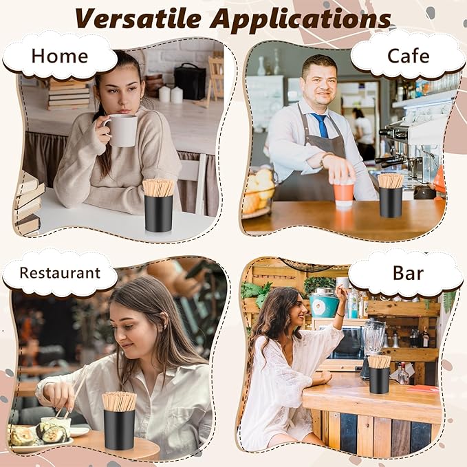 200 PCS Coffee Stirrer and Holder Set Wooden Coffee Stir Sticks 5.5 Inch Disposable Drink Stirrers Beverage Stirrer Sticks for Coffee (Wood & Black, 5.5 Inch Coffee Stirrers)